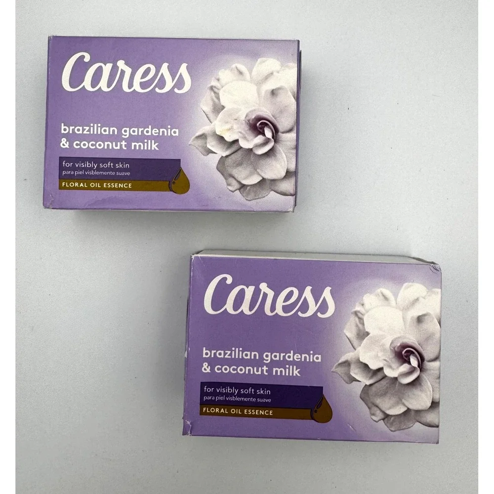 Lot of 2 Caress Brazilian Gardenia & Coconut Milk Beauty Bar Soap Discontinued